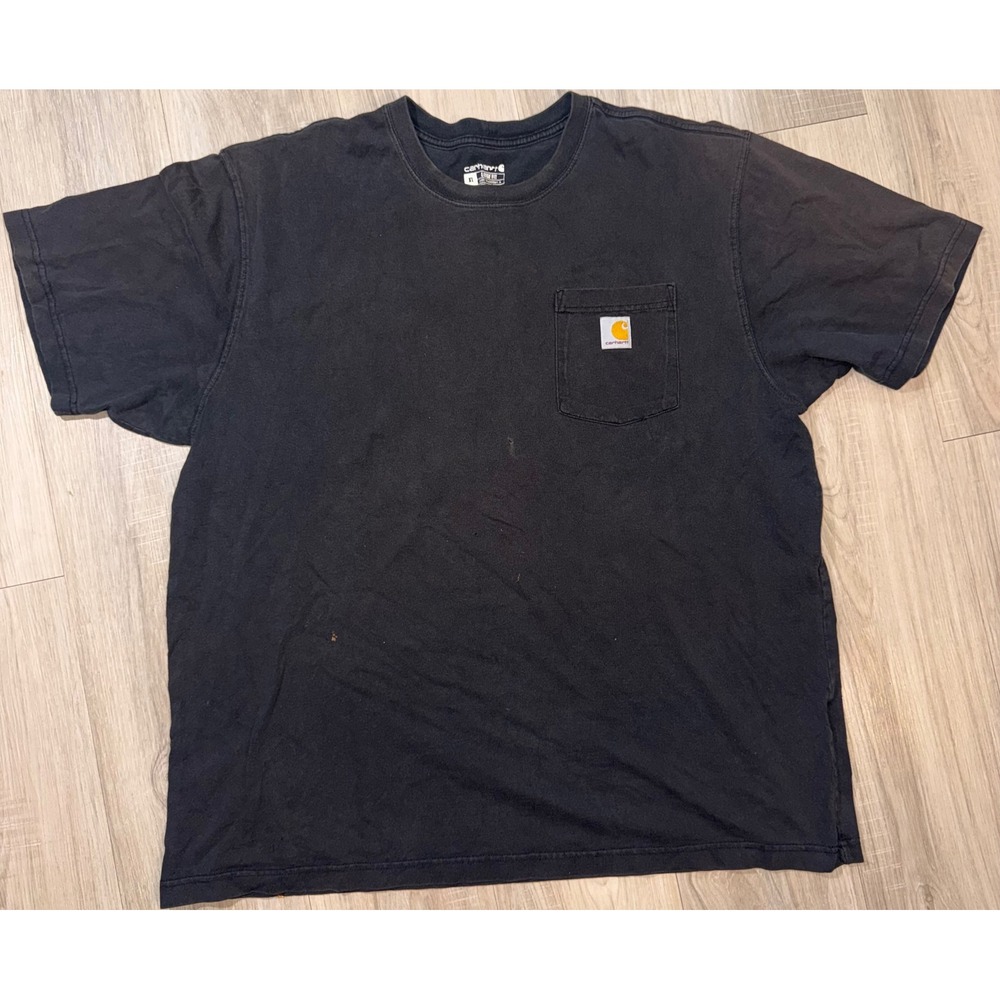 Carhartt Mens Loose Fit Pocket T-Shirt XL Black Faded Heavy Worn Distressed